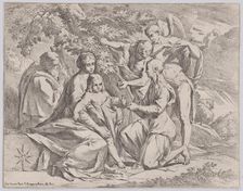 The Holy Family fed by Angels, ca. 1642-44. Creator: Pietro Testa