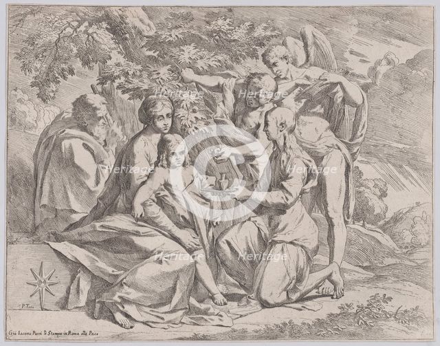 The Holy Family fed by Angels, ca. 1642-44. Creator: Pietro Testa.