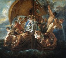 The Holy Family in a Boat , 1652. Creator: Jordaens, Jacob (1593-1678)