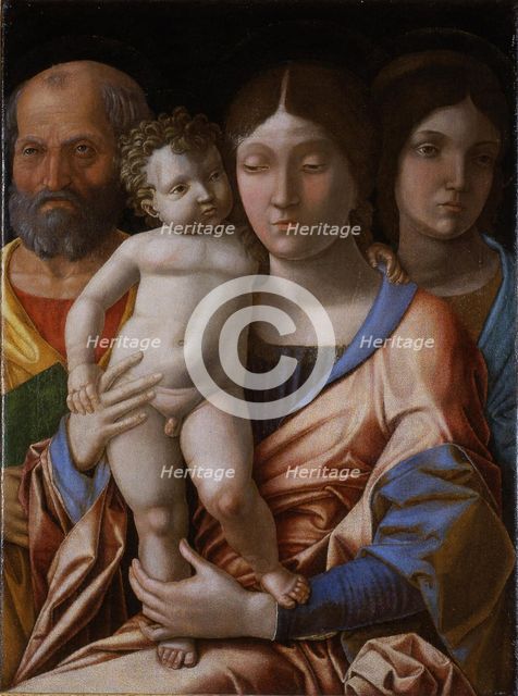 The Holy Family with a saint, 1495. Creator: Mantegna, Andrea (1431-1506).