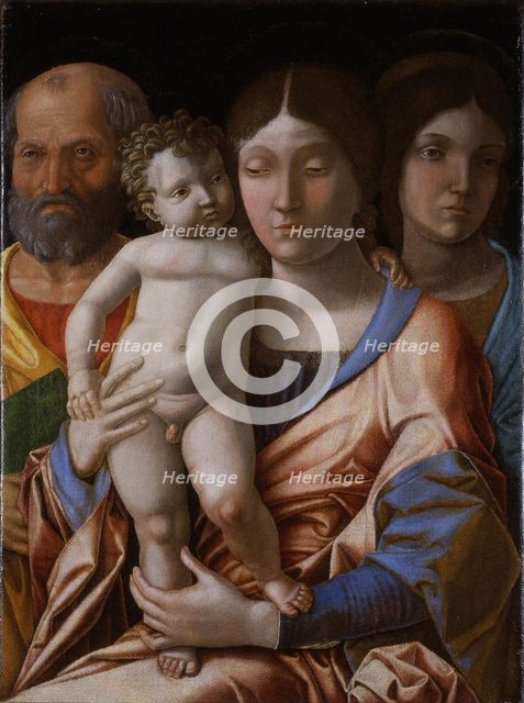 The Holy Family with a saint, 1495. Creator: Mantegna, Andrea (1431-1506).