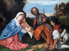 The Holy Family with a Shepherd c1510. Artist: Titian