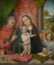 The Holy Family with an Angel, 1500. Creator: Master of 1499