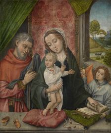 The Holy Family with an Angel, 1500. Creator: Master of 1499