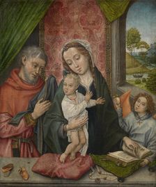 The Holy Family with an Angel, 1500. Creator: Master of 1499