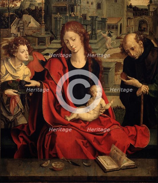 The Holy Family with an Angel. Artist: Coecke van Aelst, Pieter, the Elder (1502-1550)