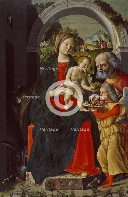 The Holy Family with an Angel, c1485. Creator: Baldassare d'Este.