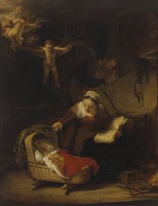 The Holy Family with Angels, 1645. Creator: Rembrandt Harmensz van Rijn
