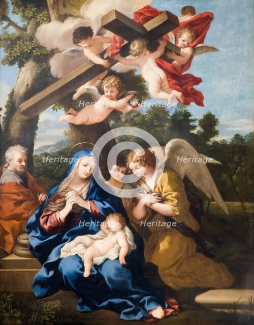 The Holy Family with Angels, 1700. Creator: School of Pietro Cortona.