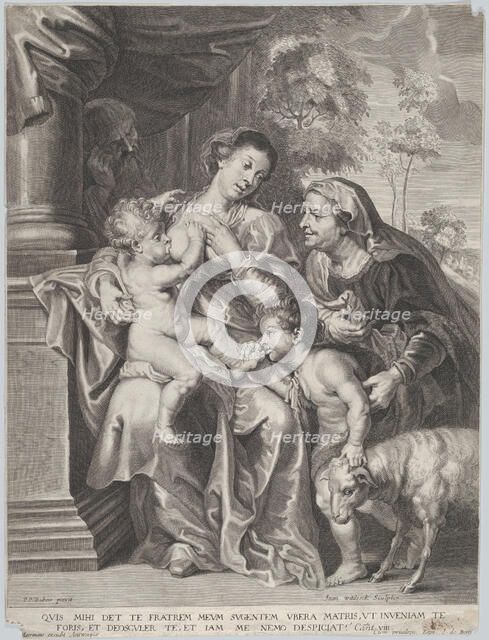 The Holy Family with Elizabeth and the infant Saint John the Baptist, the Virgin nu..., ca. 1635-42. Creators: Jan Witdoeck, Peter Paul Rubens.