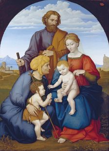 The Holy Family with Elizabeth and Saint John the Baptist as a Boy, 1819. Creator: Johann David Passavant