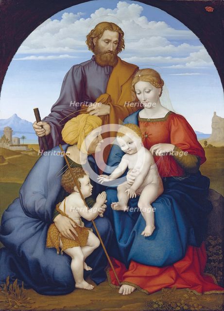 The Holy Family with Elizabeth and Saint John the Baptist as a Boy, 1819. Creator: Johann David Passavant.
