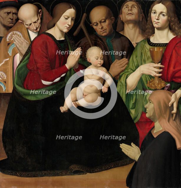 The Holy Family with Four Saints and a Female Donor, c. 1510. Creator: Antonio Rimpacta.