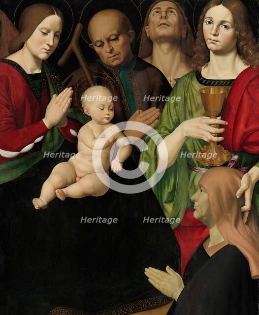 The Holy Family with Four Saints and a Female Donor, c. 1510. Creator: Antonio Rimpacta.