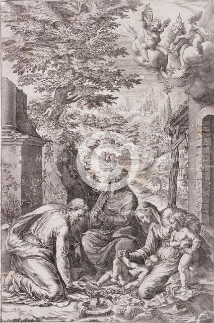 The Holy Family with Infant Saint John, 1571. Creator: Cherubino Alberti.