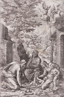 The Holy Family with Infant Saint John, 1571. Creator: Cherubino Alberti