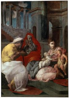 The Holy Family with John the Baptist and Saint Elizabeth 1541. Artist: Francesco Primaticcio