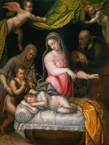 The Holy Family with John the Baptist and Saint Elizabeth, 1591. Creator: Fontana, Lavinia (1552-1614)