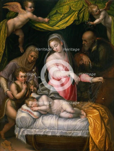 The Holy Family with John the Baptist and Saint Elizabeth, 1591. Creator: Fontana, Lavinia (1552-1614).