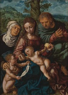 The Holy Family with John the Baptist and Saint Elizabeth, c1540. Creator: Hemessen, Jan Sanders, van (c. 1500-c. 1566)