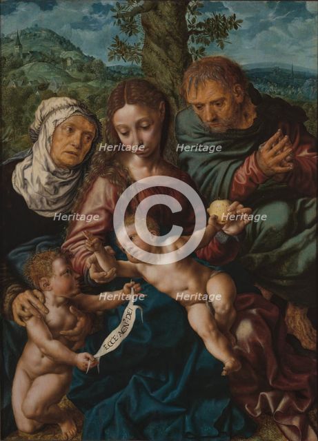 The Holy Family with John the Baptist and Saint Elizabeth, c1540. Creator: Hemessen, Jan Sanders, van (c. 1500-c. 1566).