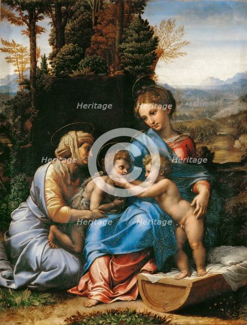 The Holy Family with John the Baptist as a Boy and Saint Elizabeth (La Petite Sainte Famille). Artist: Romano, Giulio (1499-1546)