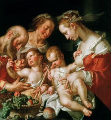 The Holy Family with John the Baptist, ca. 1600. Creator: Wtewael, Joachim (1566-1638)