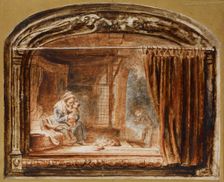 The Holy Family with Joseph cutting wood, mid 17th century. Artist: Nicolaes Maes