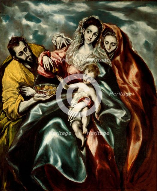 The Holy Family with Mary Magdalene and a Plate of Fruits, 1610-1614. Creator: El Greco, Dominico (1541-1614).