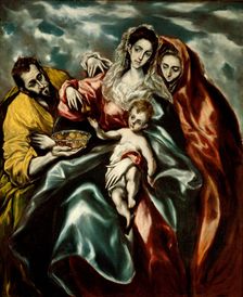 The Holy Family with Mary Magdalene and a Plate of Fruits, 1610-1614. Creator: El Greco, Dominico (1541-1614)