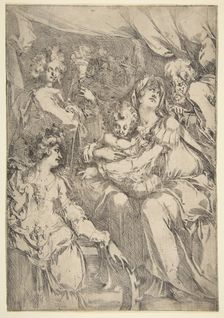 The Holy Family with Saint Catherine, Saint John the Evangelist and an Angel, 1612-16. Creator: Jacques Bellange