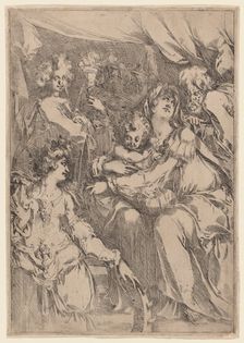The Holy Family with Saint Catherine, Saint John the Evangelist, and an Angel, 1612/1616. Creator: Jacques Bellange