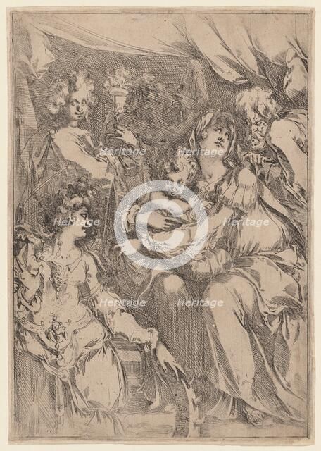 The Holy Family with Saint Catherine, Saint John the Evangelist, and an Angel, 1612/1616. Creator: Jacques Bellange.