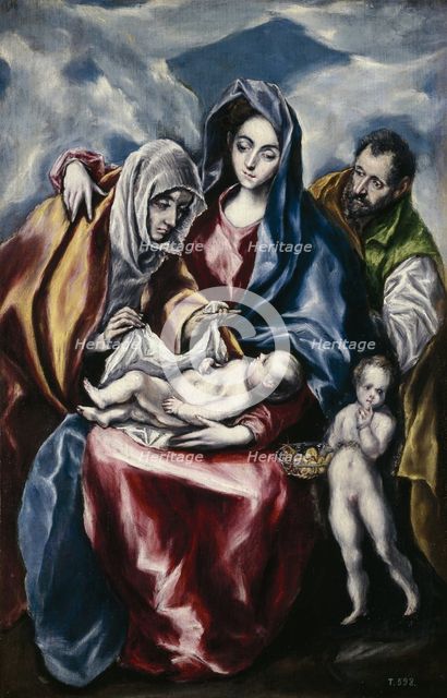 The Holy Family with Saint Anne and John the Baptist as Child, ca. 1600. Artist: El Greco, Dominico (1541-1614)