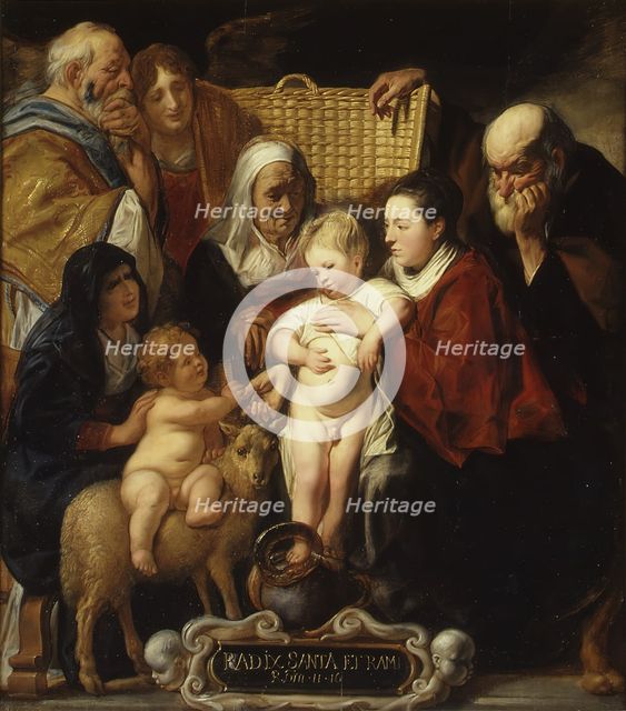 The Holy Family with Saint Anne and the Young Baptist and His Parents, early 1620s and 1650s. Creator: Jacob Jordaens.