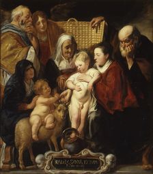 The Holy Family with Saint Anne and the Young Baptist and His Parents, early 1620s and 1650s. Creator: Jacob Jordaens