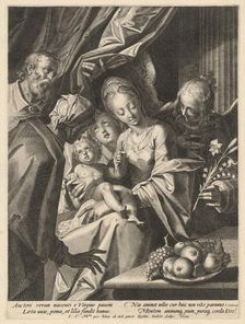 The Holy Family with Saint Anne and Two Angels, c. 1593. Creator: Aegidius Sadeler II