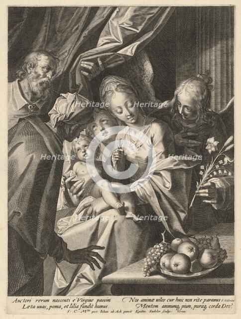 The Holy Family with Saint Anne and Two Angels, c. 1593. Creator: Aegidius Sadeler II.