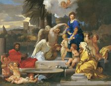 The Holy Family, with Saint Elisabeth and the Infant Saint John the Baptist, 1653. Creator: Sébastien Bourdon