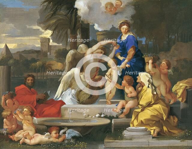 The Holy Family, with Saint Elisabeth and the Infant Saint John the Baptist, 1653. Creator: Sébastien Bourdon.