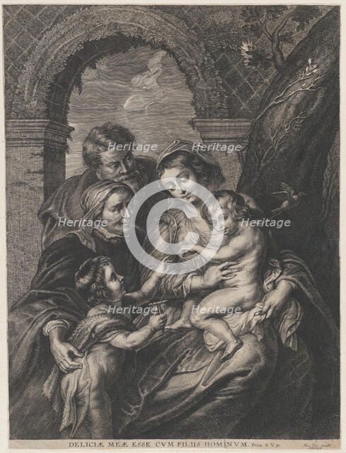 The Holy Family with Saint Elizabeth and the infant Saint John the Baptist, holding..., ca. 1655-95. Creator: Anon.