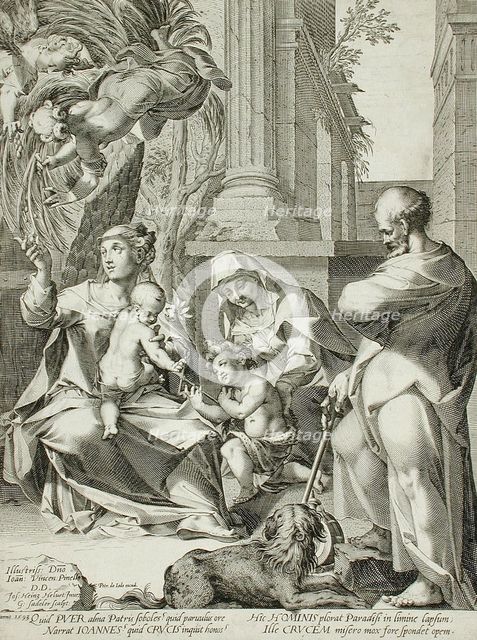 The Holy Family with Saint Elizabeth and Saint John the Baptist, 1593. Creator: Aegidius Sadeler II.