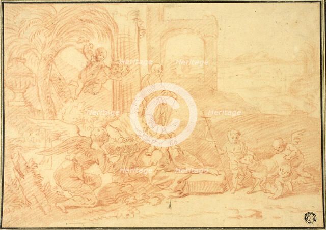 The Holy Family with Saint John the Baptist and Angels, n.d. Creator: Possibly Johannes Glauber (Dutch, 1646-1726) or Jacob Jordaens (Flemish, 1593-1678).