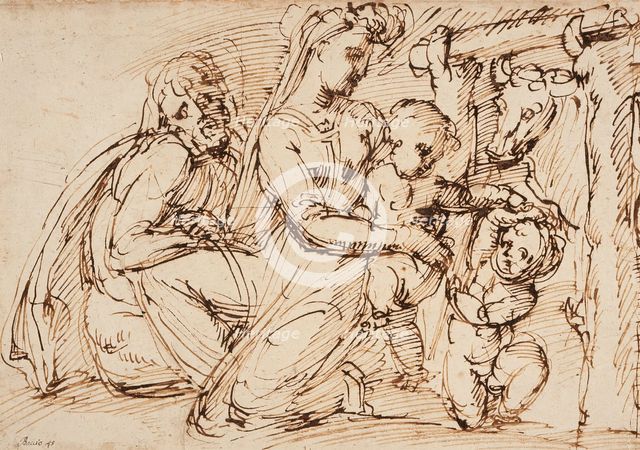 The Holy Family with Saint John the Baptist, c1550. Creator: Baccio Bandinelli.