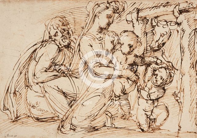The Holy Family with Saint John the Baptist, c1550. Creator: Baccio Bandinelli.