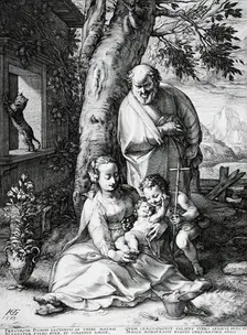 The Holy Family with Saint John the Baptist, c1593. Creator: Hendrik Goltzius