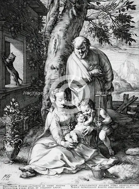 The Holy Family with Saint John the Baptist, c1593. Creator: Hendrik Goltzius.