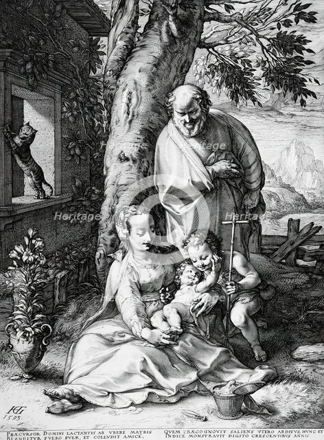 The Holy Family with Saint John the Baptist, c1593. Creator: Hendrik Goltzius.