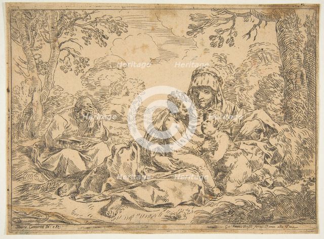 The Holy Family with Saint John the Baptist, copy after Cantarini, ca. 1639-1648 or after. Creator: Unknown.