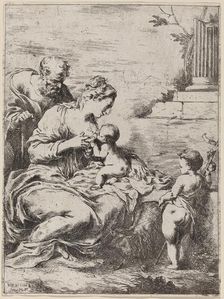 The Holy Family with Saint John. Creator: Bartolomeo Biscaino